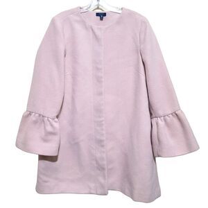 Kaari Blue Women's Pink Flounce Sleeve Peacoat Sz Medium